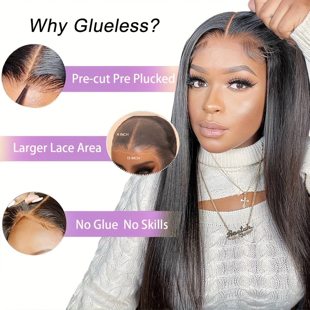 Straight 4x4 Lace Front Wigs Human Hair Pre Cut - 图片 5