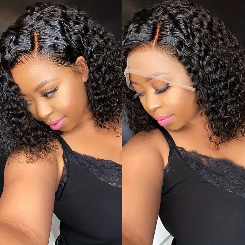 Water Wave Bob 13x4 Lace Front Wig Pre-Cut Lace - 图片 4