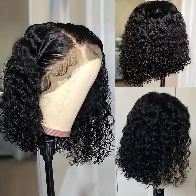 Water Wave Bob 13x4 Lace Front Wig Pre-Cut Lace - 图片 5