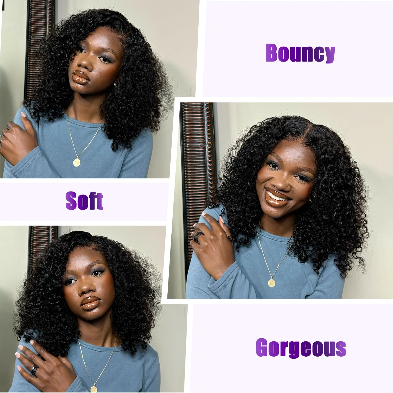 Water Wave 4x4 Closure Lace Wig Pre Cut Lace - 图片 6