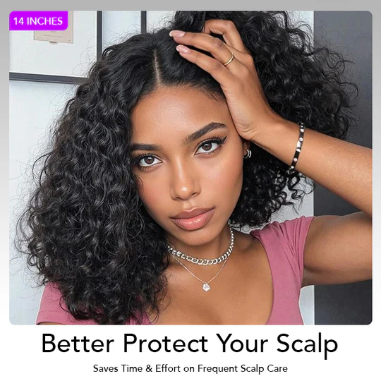 Water Wave Bob 13x4 Lace Front Wig Pre-Cut Lace - 图片 6